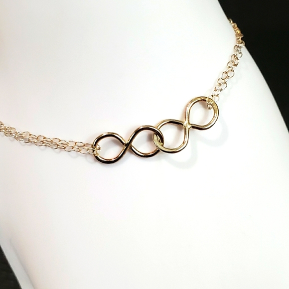 Jewelry - Infinity Gold Tone Double Chain Bracelet NWT